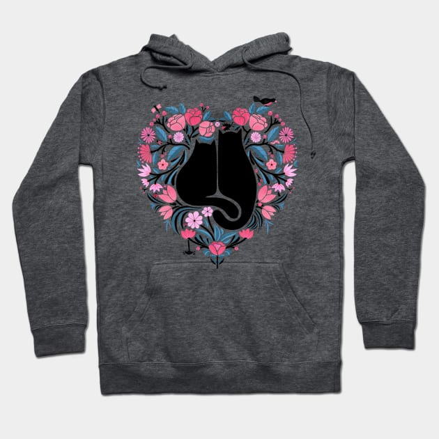 I Heart Cats and Flowers Hoodie by littleclyde